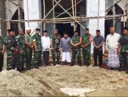 Safari Jum’at Berkah Koramil 05/Balaraja Bantu Pembangunan Masjid Jami’ Baitul Mu’min