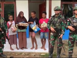 Satgas Yonif 642/Kps Berikan Sembako Kepada Warga Binaan