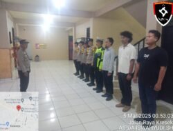 Personil Polsek Balaraja Melaksanakan Apel Malam Guna Antisipasi Guantibmas di Wilayah Hukum Polsek Balaraja Polresta Tangerang