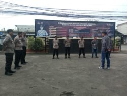 Apel Pagi Personil Polsek Balaraja Dalam Mengantisipasi Guantibmas di Pimpin Oleh Pawas Iptu Mahdi di Mako Polsek Balaraja Polresta Tangerang