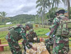 Hadirkan Kebahagiaan Anak-Anak, Satgas Yonif 642/Kps Terus Laksanakan Program Makan Bergizi