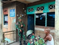 Satgas Yonif 642/Kapuas Pos Kamundan Laksanakan Komsos dengan Masyarakat Kamundan