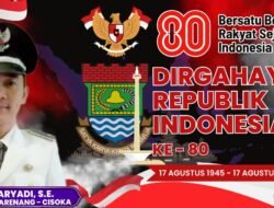 Kepala Desa Carenang 𝙀𝙧𝙞𝙨 𝙍𝙞𝙨𝙝𝙖𝙧𝙮𝙖𝙙𝙞, 𝙎.𝙀, Mengucapkan Dirgahayu Republik Indonesia