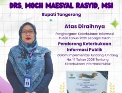 Dr. Hj. Umie Kulsum Mengucapkan Selamat Kepada Bupati Tangerang Drs. Moch. Maesyal Rasyid Atas Diraihnya Penghargaan Tokoh Pendorong Keterbukaan Informasi Publik Tahun 2025