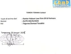 Somasi Terakhir Firma Law Firm ER dan Partners terhadap Polres Tangsel sebelum Gugat ke Pengadilan
