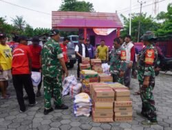Kodim 0510/Trs Salurkan Bantuan Kepada Korban Bencana Banjir di Kresek
