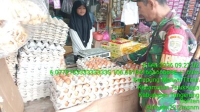 Koramil 01/Teluknaga Cek Harga Sembako Jelang Ramadhan