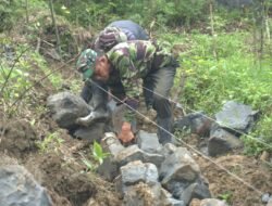 Kejar Target Minggu Terakhir, Satgas TMMD Brebes Percepat Pengerjaan Talud di Desa Cikuya