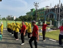Danramil 14/Panongan Pimpin Olahraga Bersama, Bangun Soliditas dan Kebersamaan Keluarga Besar Koramil
