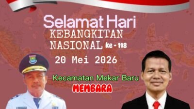 Camat Mekar Baru H.Iman Bahlawi dan Sekcam Nurhadi : Ucapkan Selamat Hari Kebangkitan Nasional ke-118