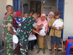 Danramil Panongan Gelar Baksos Kesehatan dan Bagikan 50 Paket Sembako