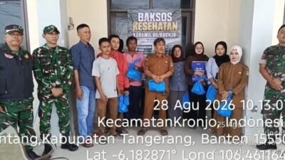 Perkuat Kemanunggalan TNI dengan Rakyat, Koramil 08/Kronjo Gelar Komsos dan Baksos “Jaga Jakarta On The Spot”