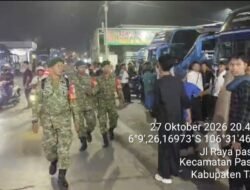 TNI Hadir di Tengah Masyarakat, Koramil 11/Pasar Kemis Gelar Patroli Malam