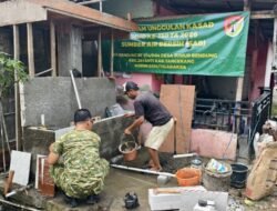Wujudkan Akses Air Bersih, Anggota Satgas TMMD Ke-130 Kodim 0510/Tigaraksa Gotong Royong Bangun Fasilitas Desa